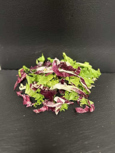 BLATTSALAT KRUCK FEIN 10 MM 1KG (72) 55% Endivien, 30% Frisee + 15% Radicchio in 10mm Streifen Blattsalat Kruck fein 10 MM 1KG (72)