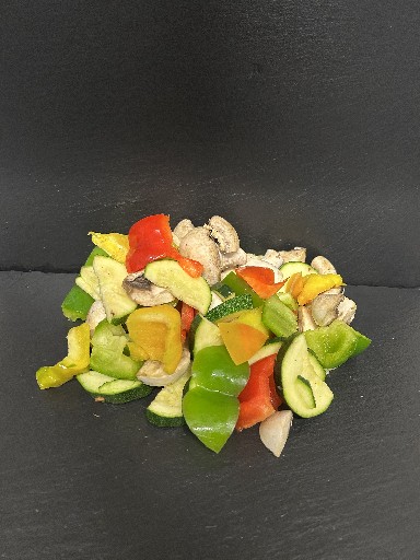 GRILLGEMÜSE BONAME (72) 2,5 KG BEUTEL Aubergine, Paprika Mix Würfel, Champignons Viertel, Zucchini Halbmonde Grillgemüse boname 2,5 kg Beutel