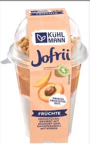 JOFRII TROPIC & KNUSPERMÜSLI (355) 3X285G Cremiger Joghurtmit einer Grütze aus tropischen Früchten und Kokos-Knuspermüsli Jofrii t Tropic & Knuspermüsli 3x285g