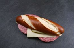 *WS* LAUGENSTANGE MIT SALAMI UND KÄSE  (521) 6 X 140 G Laugengebäck mit Schinken und Gouda Laugenstange mit Salami & Gouda 6x140g