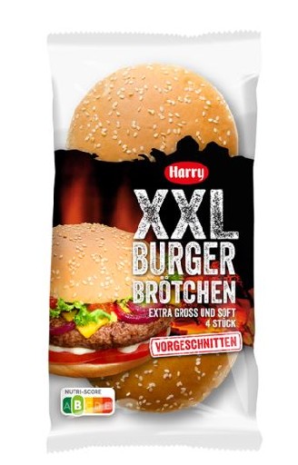 HARRY BURGER BROETCHEN 4 STÜCK XXL 300G Harry Burger Brötchen 4 Stück XXL 300g