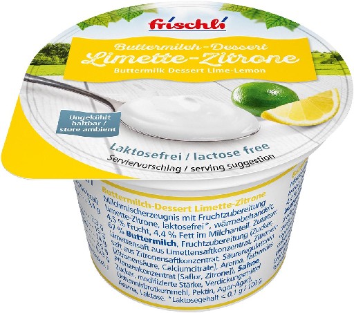 FRISCHLI H-BUMI DESSERT LIMETTE - ZITRONE (346) 20 X 85G Frischli H-Bumi Dessert Limette - Zitrone 20x85g
