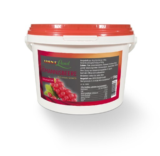 ROTE JOHANNISBEER  KONFITÜRE 45% 3KG Konfitüre Rote Johannisbeere 45% 3kg