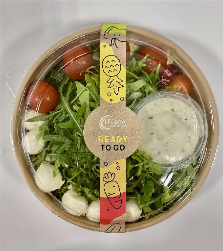 BOWL TOMATE - MOZZARELLA + 80ML DRESSING 6X300G (33) Bowl Tomate Mozzarella mit 80ml Dressing 6x300g