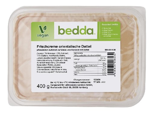Bedda Vegane Frischcreme orientalische Dattel 400g