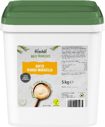 FRISCHLI H-HAFERJOGHURT MANGO MARACUJA 5KG Vegan Frischli H-Haferjoghurt Mango Maracuja 5kg