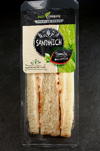 *WS* PREMIUM SANDWICH STYLE TOMA MOZZA (521) 4 & 160 G Weizenbrot mit Tomaten und Mozzarella mit Zucker und Süßungsmittel Premium Sandwich Style Tomate & Mozzarella 4x160g