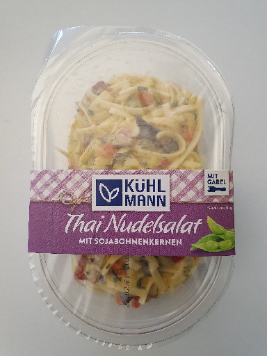 NUDELSALAT THAI 4x250G Mit Wok-Nudeln, Paprika, Sojabohnenkernen, Weißkohl, Karotten und Mu-Err Pilzen. Nudelsalat Thai 4 x 250g
