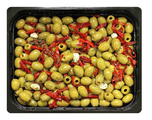 NAPURO ANTIPASTI GRÜNE MAMMOUTH OLIVEN O. STEIN 1KG Napuro Antipasti Mammouth Oliven ohne Stein 1 kg