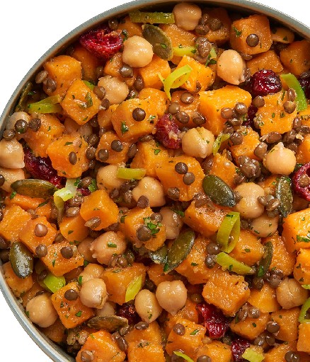 NAPURO SÜßKARTOFFEL SALAT MIT KICHERERBSEN 1KG Napuro Süßkartoffel Salat mit Kichererbsen 1,0kg