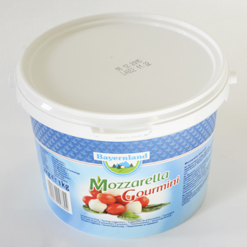 MOZZARELLA 45% MINI (CA. 125 X 8G) 1,0 KG EIMER Mozzarella 45% Mini (ca. 125 x 8g) 1kg