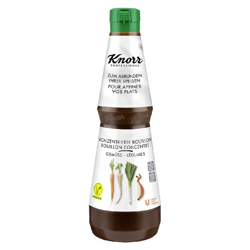 KNORR BOUILLON GEMÜSE FLÜSSIG PROF 1L FLASCHE Art- Nr. 11878 Knorr Bouillon Gemüse flüssig Prof. 1L 
