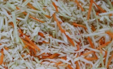 ROHKOSTMISCHUNG COLESLAW 1KG 80% Weißkohlstreifen + 20% Karottenstifte 3mm Rohkost Coleslaw 1kg