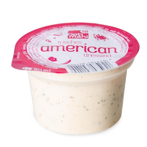 DRESSING OPTIMAHL AMERICAN PORT. ( 244 ) 10 x 80ml Optimahl American Dressing 10x80ml Portionen