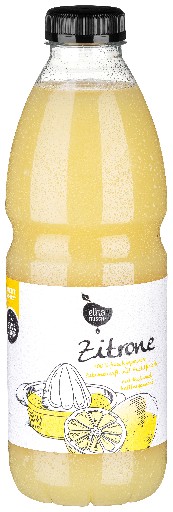 ELKA ZITRONE FRISCH GEPRESST (538) 1L FLASCHE 100% frisch gepresster Zitronensaft mit Fruchtfleisch Elka Zitrone frisch gepresst 1l