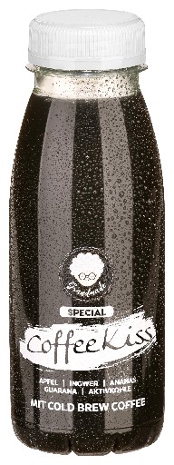 GRANDMADE SMOOTHIE COFFEE KISS (538) 6X250ML KARTON Koffeinhaltiges Getränk mit Apfel-, Ingwer- und Ananassaft, Kaffee, Guarana-Extrakt und Aktivkohle Grandmade Smoothie Coffee Kiss 6x250ml