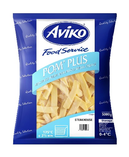 AVIKO STEAKHOUSE POMMES 10/20 MM 10 KG DUNKELGRÜN Aviko Steakhouse Pommes 10/20mm 10kg