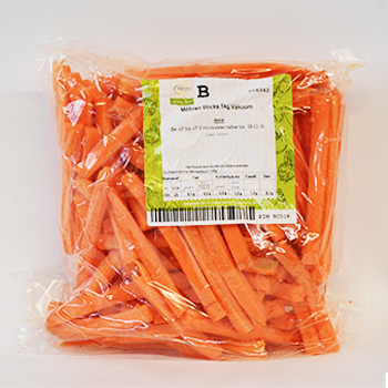 MÖHRE/KAROTTE POMMESSCHNITT 10MM (60-90MM LÄNGE) 1KG (72) Möhren Pommesschnitt 10mm 1kg