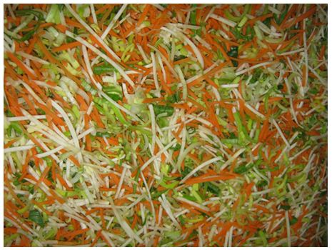 GEMÜSEMISCHUNG ESTERHAZY FEIN (33) 2,5 KG 35% Lauch, 45% Möhren, 20% Sellerie Gemüsemischung Esterhazy fein 2,5kg