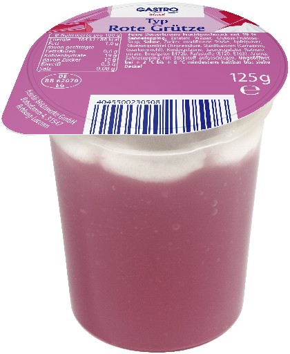 ROTE GRÜTZE M SAHNE 24x125G GASTRO Rote Grütze m. Sahne 24x125g