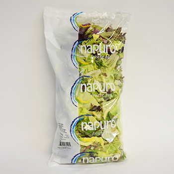 BLATTSALAT BACHATA (111) 0,7KG BEUTEL 50% Eisberg, 15% Lollo Rosso, je 10% Frisee, Radicchio und Batavia, 5% Roter Mangold Blattsalat Bachata 0,7kg