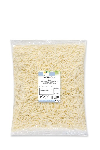 FRISCHPACK MOZZARELLA GERIEBEN 40% 3-4 MM 1KG BEUTEL Frischpack Mozzarella gerieben 40% 3-4mm 1kg Beutel