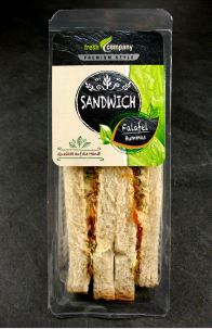 *WS* PREMIUM SANDWICH FALAFEL HUMMUS 10 X 180G KARTON (521) Weizenbrot mit Hummus und Falafel, Kichererbsencreme mit Sesam + Tomatensauce Premium Sandwich Falafel Hummus 10x180g 