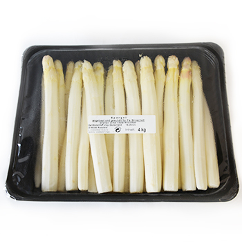 Spargel geschält, weiß / violett