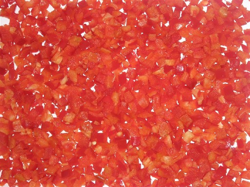 PAPRIKA ROT WÜRFEL GROB 10 MM (72) 2,5 KG Paprika Rot Würfel grob 10mm 2,5kg