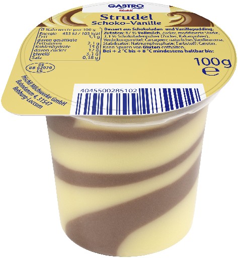 Pudding Strudel Schoko-Vanille 24x100g