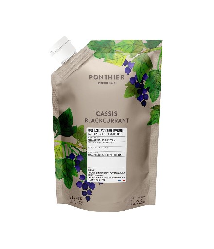 FRUCHTPÜREE CASSIS (SCHWARZE JOHANNISBEERE) 1L Ponthier Fruchtpüree Cassis 1l