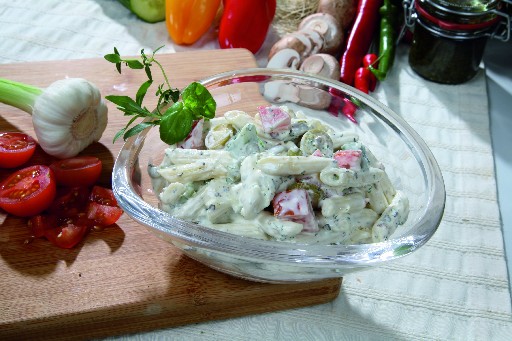VB *WF* ITAL. PENNE-NUDEL-SALAT IN JOGHURTCREME 1,5 KG (33) Ital. Penne Nudel Salat in Joghurt Creme